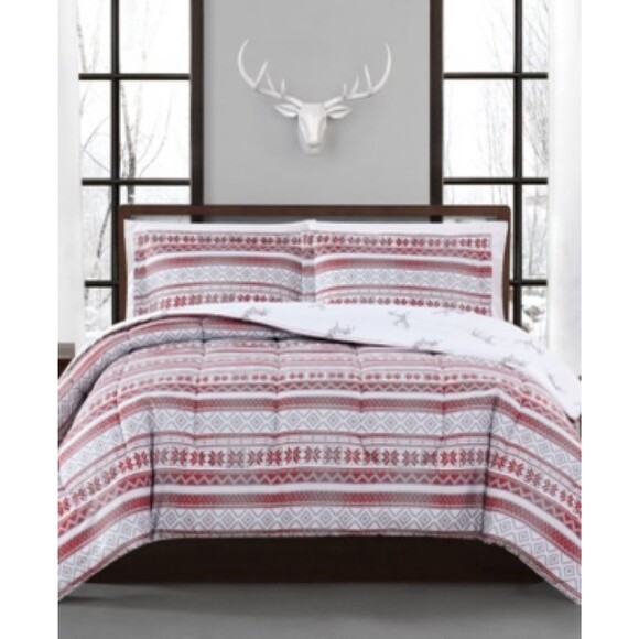 PEM AMERICA Holiday Fair Isle 2-Pc. Reversible Full/Queen Comforter Set bedding - Picture 1 of 9
